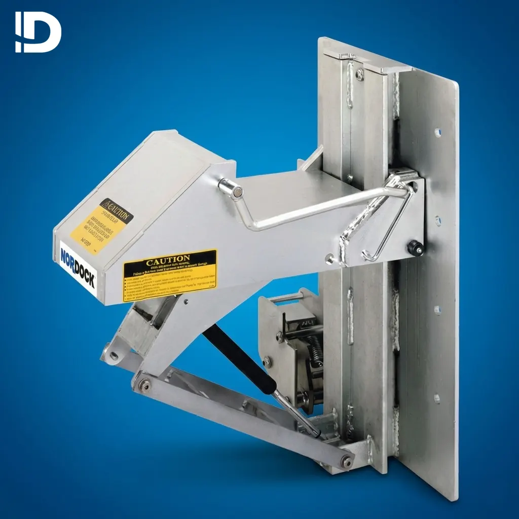 Gancho retenedor mecánico para andén industrial de carga