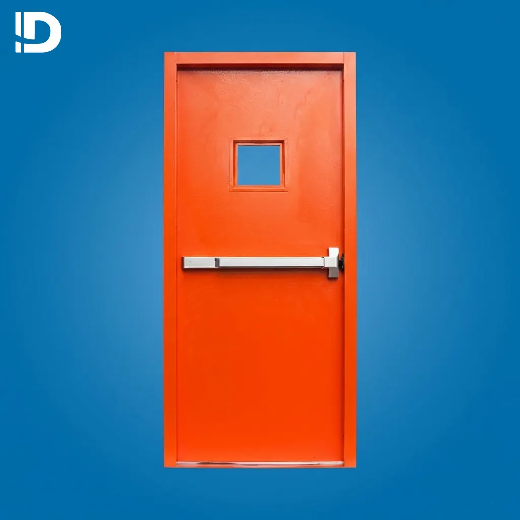 Puerta cortafuego metálica certificada para protección contra incendios