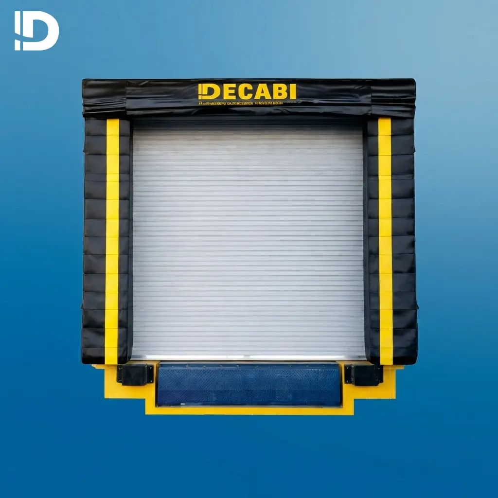 Sello de andén tipo cojín marca DECABI para control térmico industrial