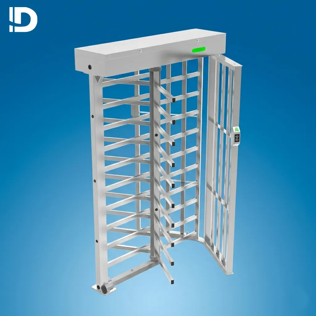 Torniquete de acceso industrial de altura completa en acero